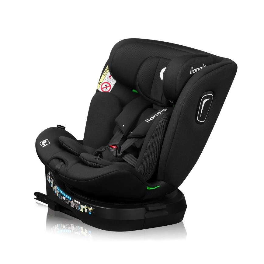 Lionelo - Автокресло BRAVE с въртяща се основа i-Size 40–150 см, черен карбон