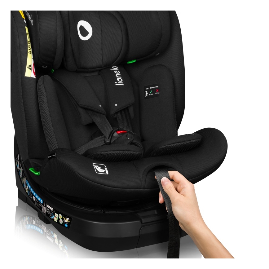 Lionelo - Автокресло BRAVE с въртяща се основа i-Size 40–150 см, черен карбон