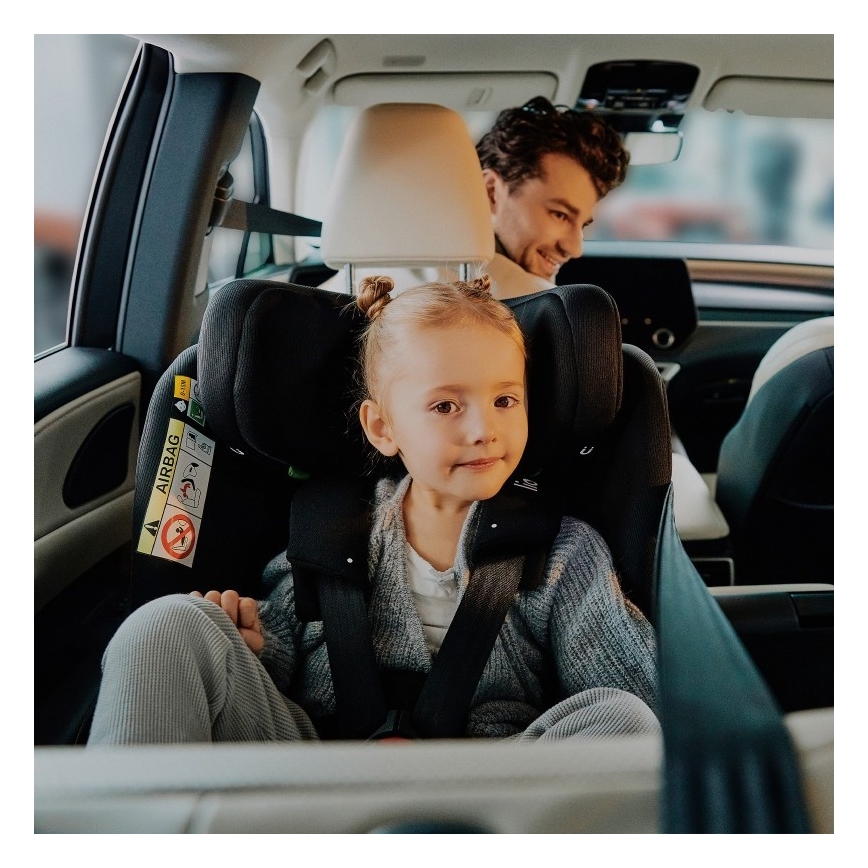 Lionelo - Автокресло BRAVE с въртяща се основа i-Size 40–150 см, черен карбон