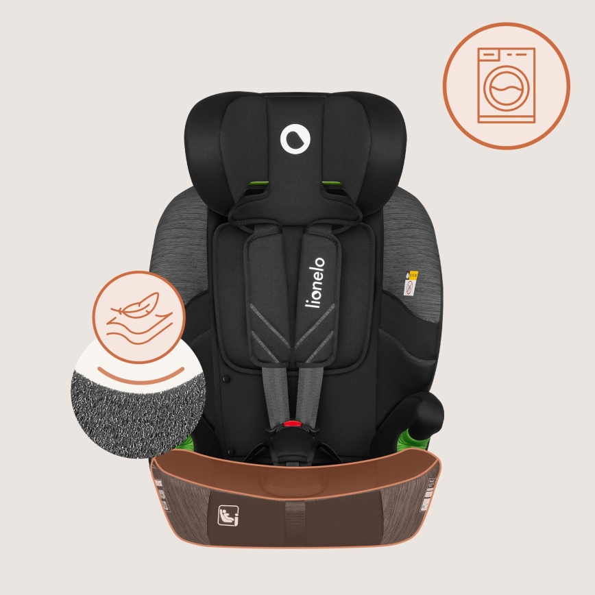 Lionelo - Автокресло LEVI FIX i-Size за деца с ръст 76–150 см, сиво (Grey Stone)