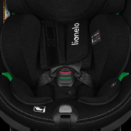 Lionelo - Автокресло с основа, въртящо се HARMONY i-Size 40-150 см черно