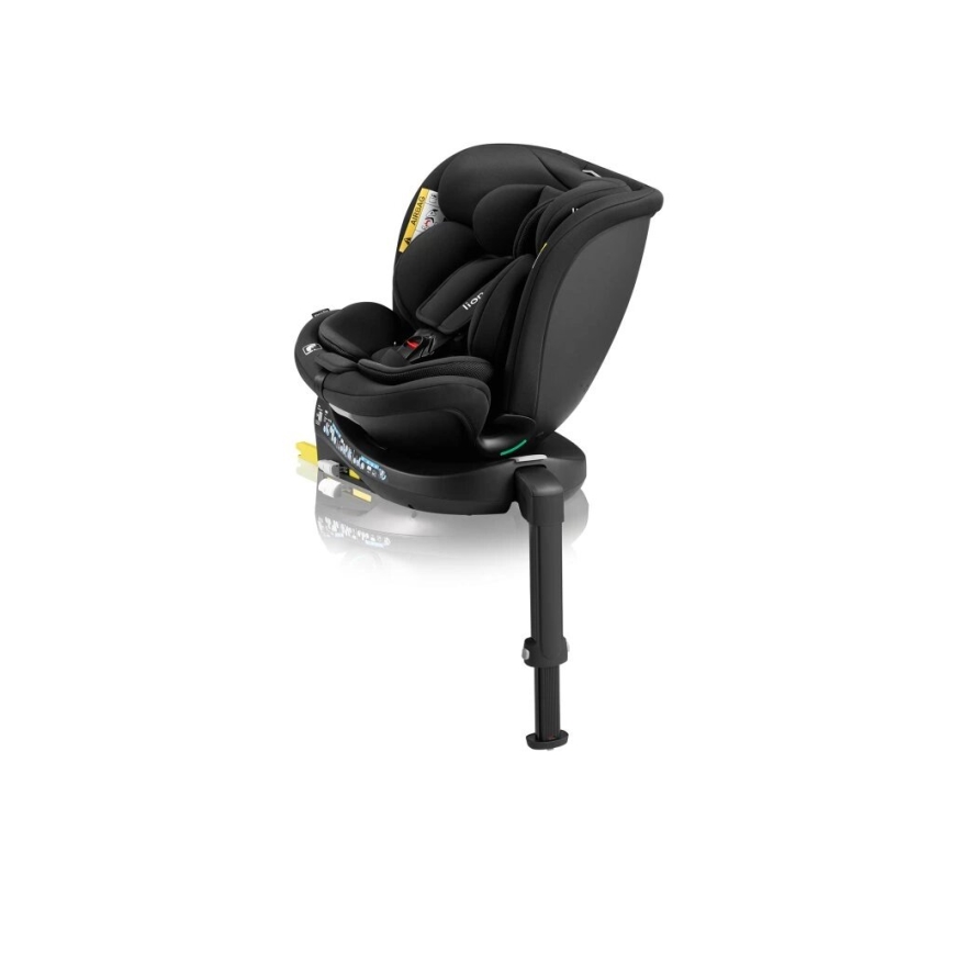Lionelo - Автокресло с основа, въртящо се NAVY i-Size 40-150 см черно