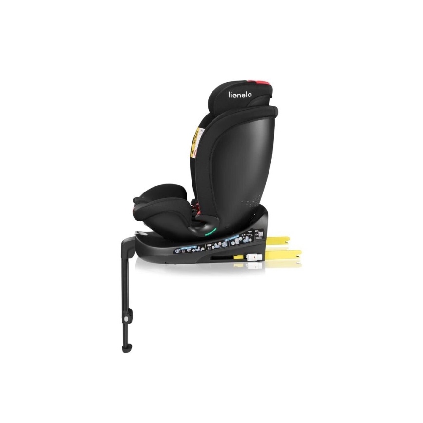 Lionelo - Автокресло с основа, въртящо се NAVY i-Size 40-150 см черно/червено
