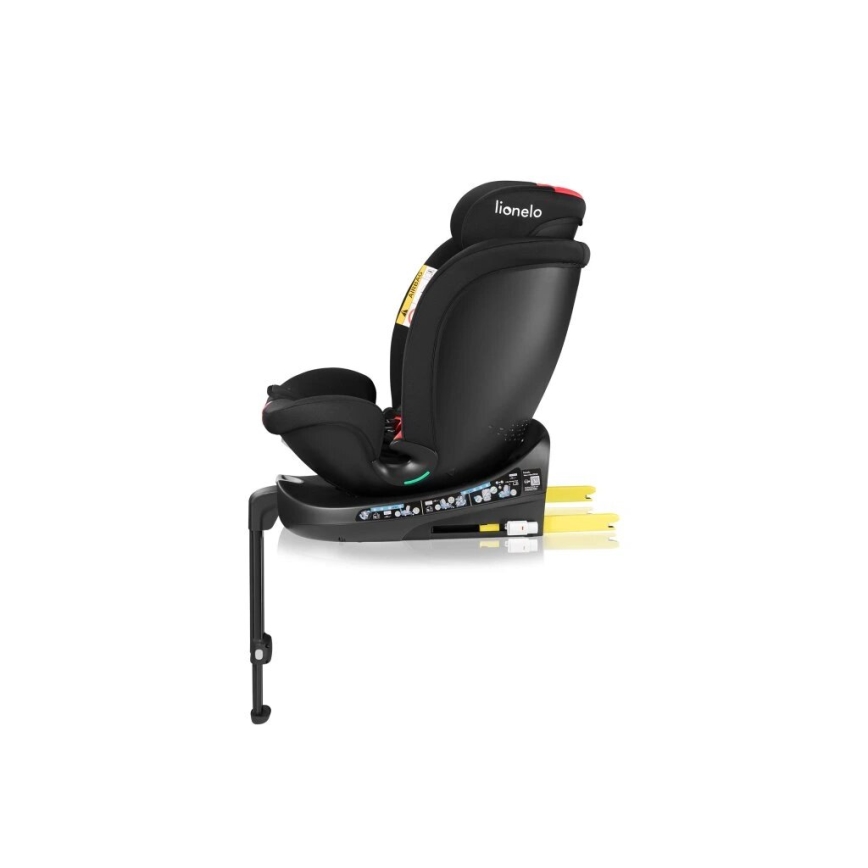 Lionelo - Автокресло с основа, въртящо се NAVY i-Size 40-150 см черно/червено