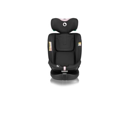 Lionelo - Автокресло с основа, въртящо се NAVY i-Size 40-150 см черно/розово