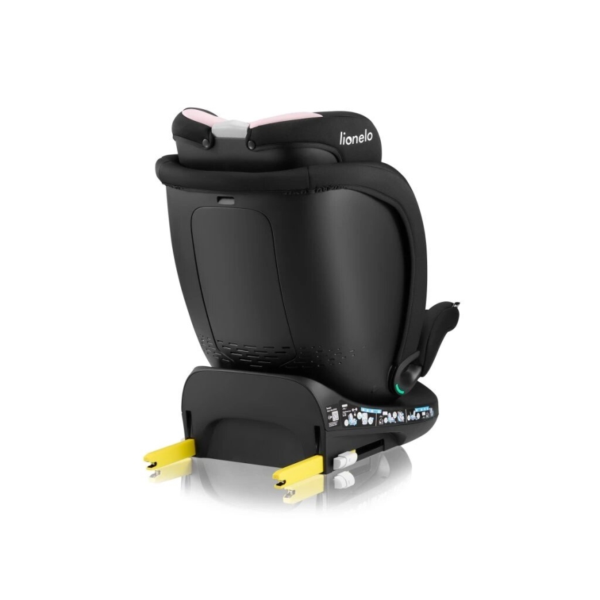 Lionelo - Автокресло с основа, въртящо се NAVY i-Size 40-150 см черно/розово