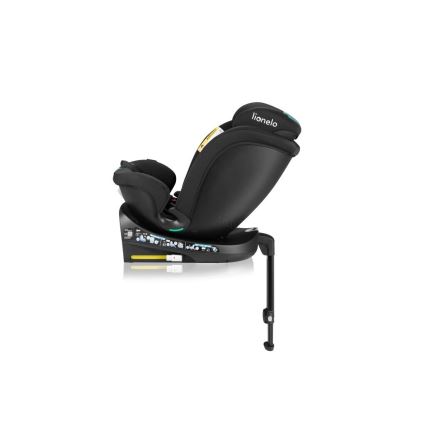 Lionelo - Автокресло с основа, въртящо се NAVY i-Size 40-150 см черно/тюркоазено
