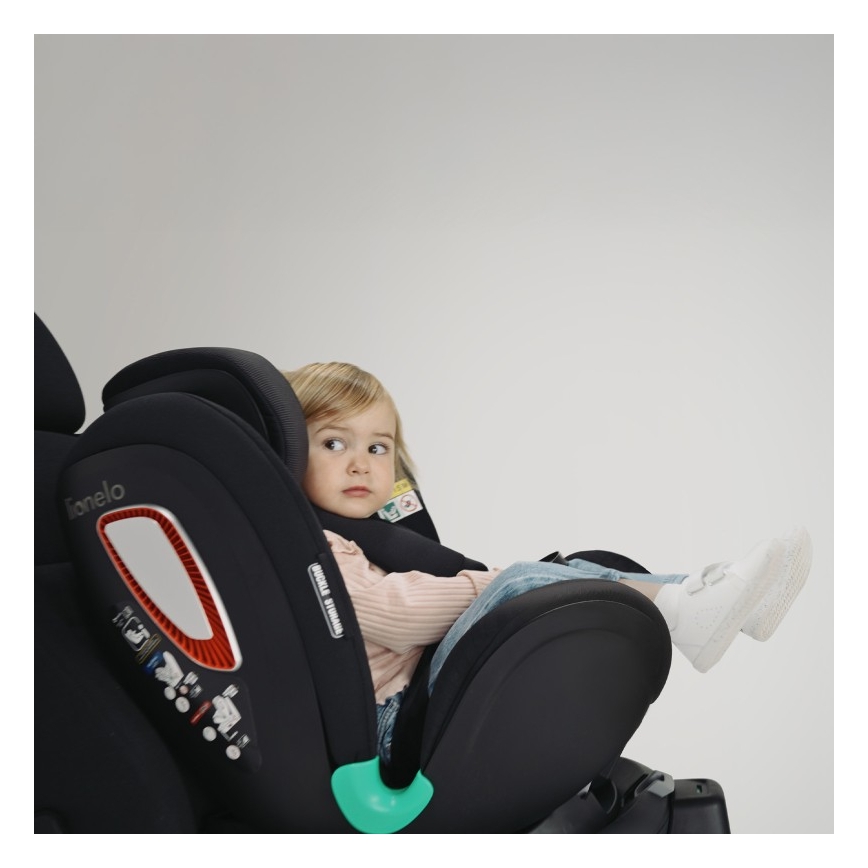 Lionelo - Автокресло с въртяща се основа ANTOON PLUS i-Size 40-105 cm Черен оникс