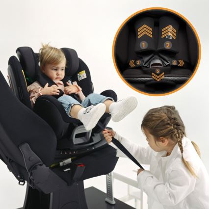 Lionelo - Автокресло с въртяща се основа ANTOON PLUS i-Size 40-105 cm Черен оникс