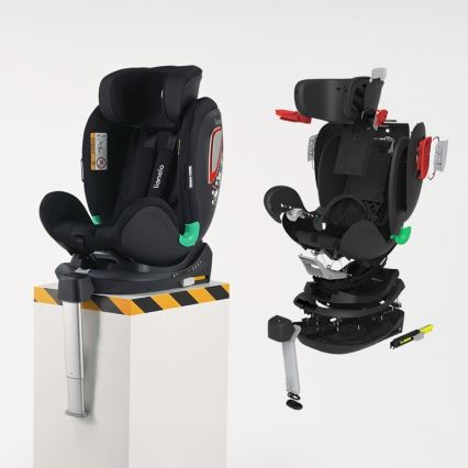 Lionelo - Автокресло с въртяща се основа ANTOON PLUS i-Size 40-105 cm Черен оникс