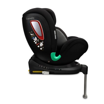 Lionelo - Автокресло с въртяща се основа ANTOON PLUS i-Size 40-105 cm Черен оникс