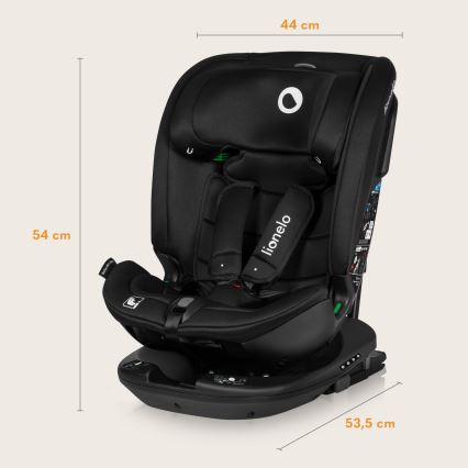 Lionelo - Автокресло с въртяща се база BASTIAAN i-Size 40-150 cm черен карбон