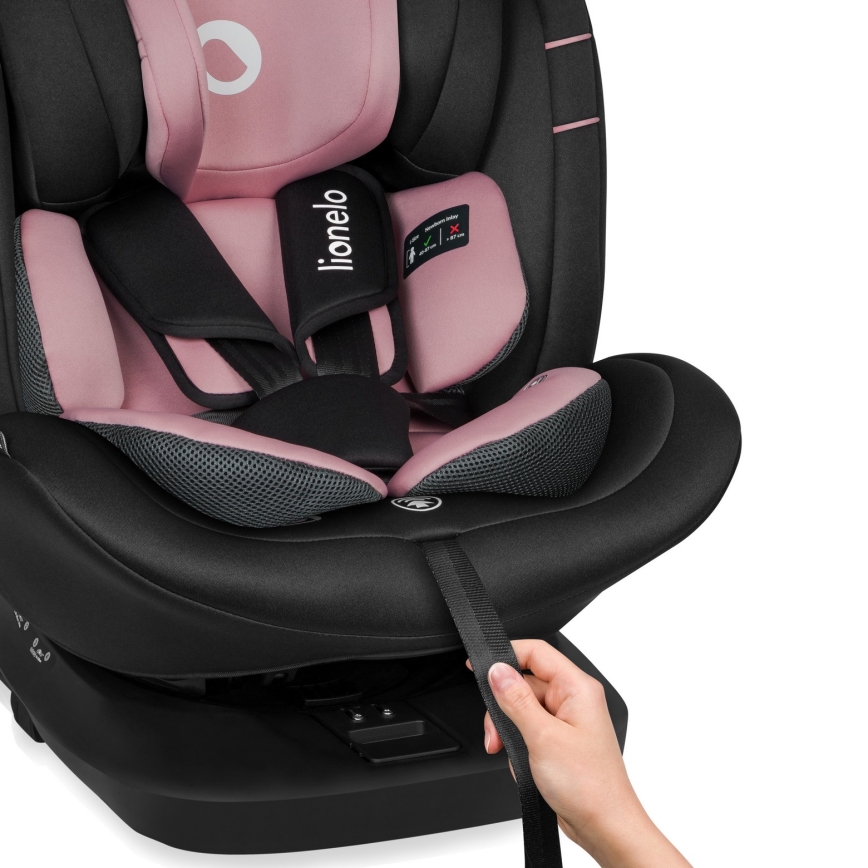 Lionelo - Автокресло с въртяща се база BASTIAAN i-Size 40-150 см Pink Rose