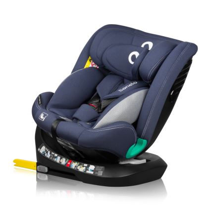 Lionelo - Автокресло с въртяща се база BASTIAAN ONE i-Size 40-150 см тъмносиньо
