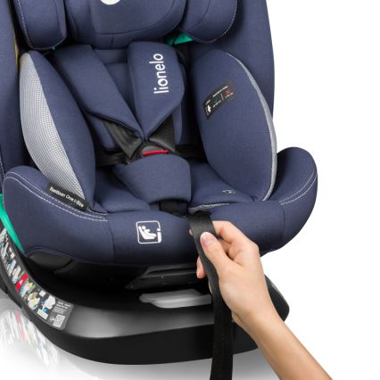 Lionelo - Автокресло с въртяща се база BASTIAAN ONE i-Size 40-150 см тъмносиньо