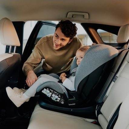 Lionelo - Автокресло с въртяща се база LAVENDER i-Size 76-150 см Сив камък