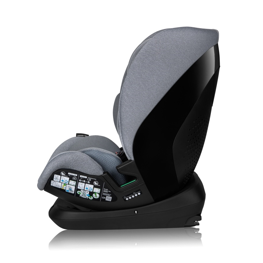 Lionelo - Автокресло с въртяща се база LAVENDER i-Size 76-150 см Сив камък