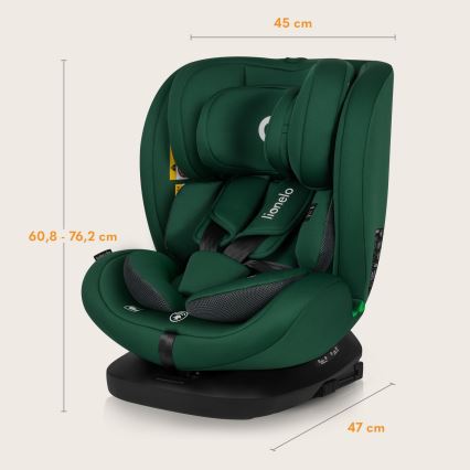 Lionelo - Автокресло с въртяща се основа BASTIAAN i-Size 40-150 cm Зелена гора