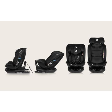 Lionelo - Автокресло с въртяща се основа BASTIAAN i-Size 40-150 см Black Carbon