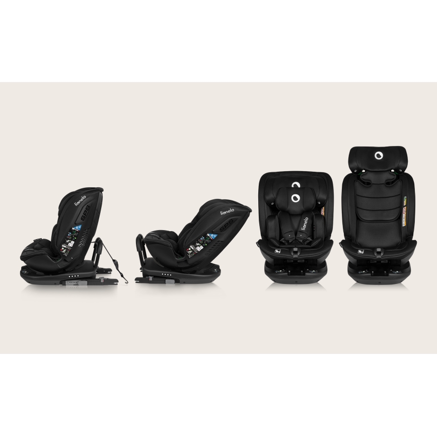 Lionelo - Автокресло с въртяща се основа BASTIAAN i-Size 40-150 см Black Carbon