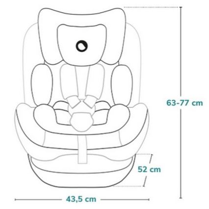 Lionelo - Въртящо се автокресло с база BASTIAAN ONE i-Size 40-150 см Черен карбон