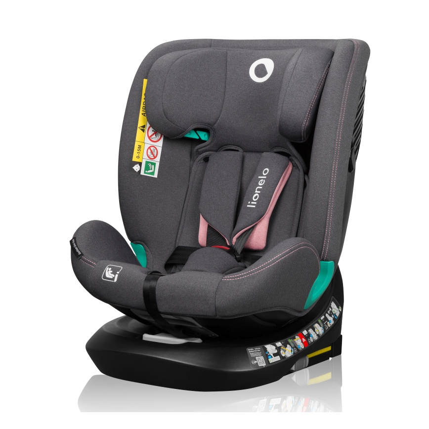 Lionelo - Автокресло с въртяща се основа BASTIAAN ONE i-Size 40-150 cm Pink Rose