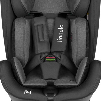 Lionelo - Автокресло с въртяща се основа HARPER i-Size 76-150 cm Black Carbon