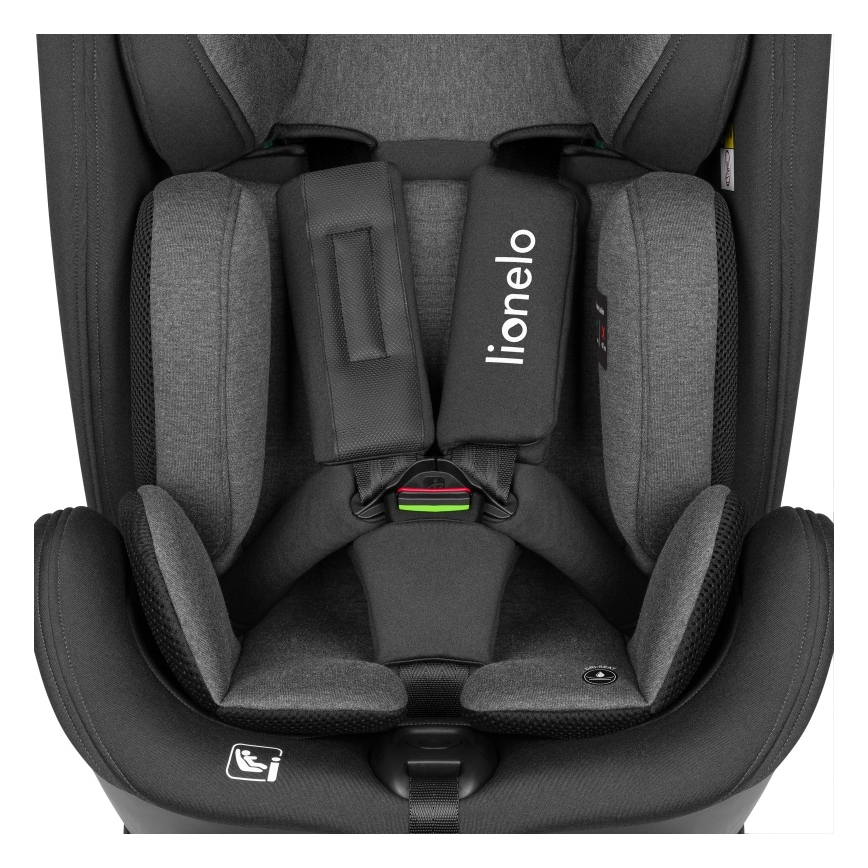 Lionelo - Автокресло с въртяща се основа HARPER i-Size 76-150 cm Black Carbon
