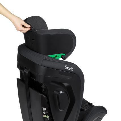 Lionelo - Автокресло с въртяща се основа HARPER i-Size 76-150 cm Black Carbon