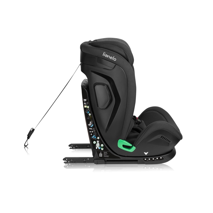 Lionelo - Автокресло с въртяща се основа HARPER i-Size 76-150 cm Black Carbon
