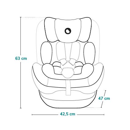 Lionelo - Автокресло с въртяща се основа HARPER i-Size 76-150 cm Black Carbon