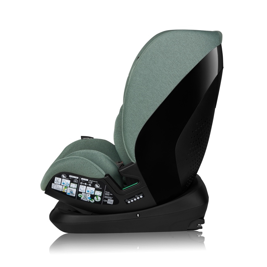 Lionelo - Детско столче за кола с въртяща се база LAVENDER i-Size 76-150 см Зелен пистачо