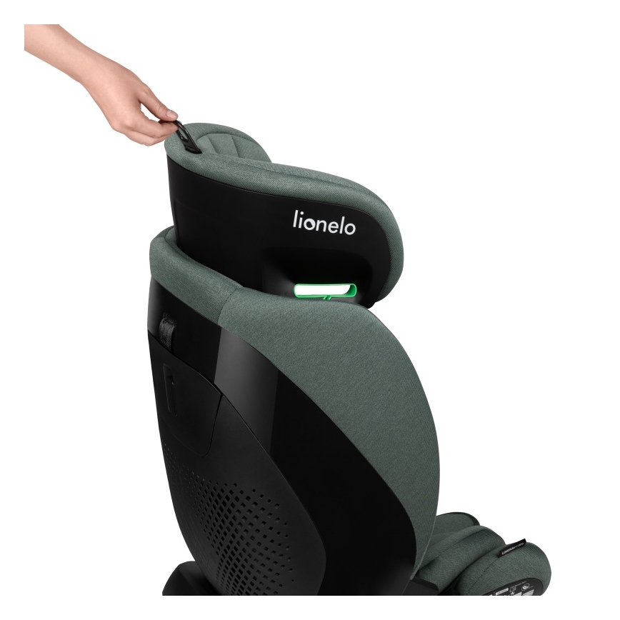 Lionelo - Детско столче за кола с въртяща се база LAVENDER i-Size 76-150 см Зелен пистачо