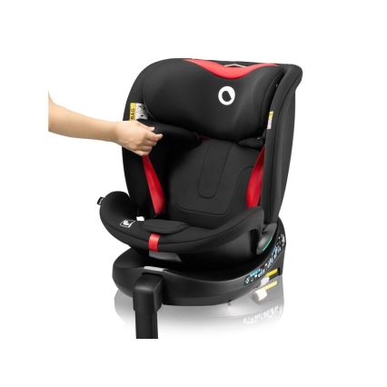 Lionelo - Автокресло с въртяща се основа NAVY i-Size 40-150 см черно/червено