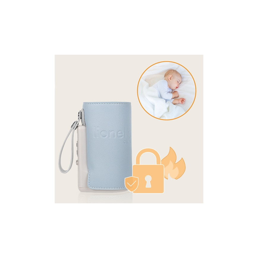 Lionelo - Акумулаторен подгрявач за бебешки шишета THERMUP GO PLUS 10W/5V син/сив