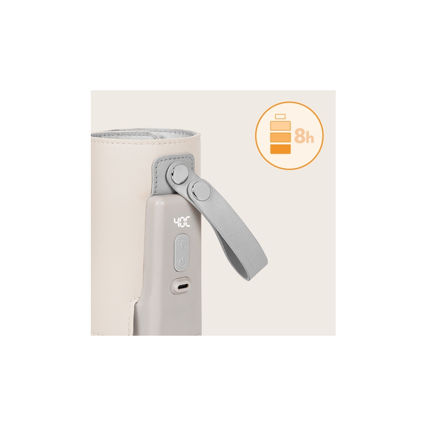 Lionelo - Акумулаторен подгрявач за шишета THERMUP GO PLUS 10W/5V бежов