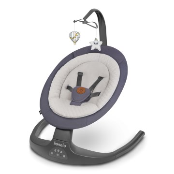 Lionelo - Бебешка люлка с мелодия RALF 4xAA графитено сиво + дистанционно управление