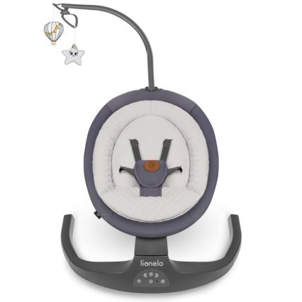 Lionelo - Бебешка люлка с мелодия RALF 4xAA графитено сиво + дистанционно управление