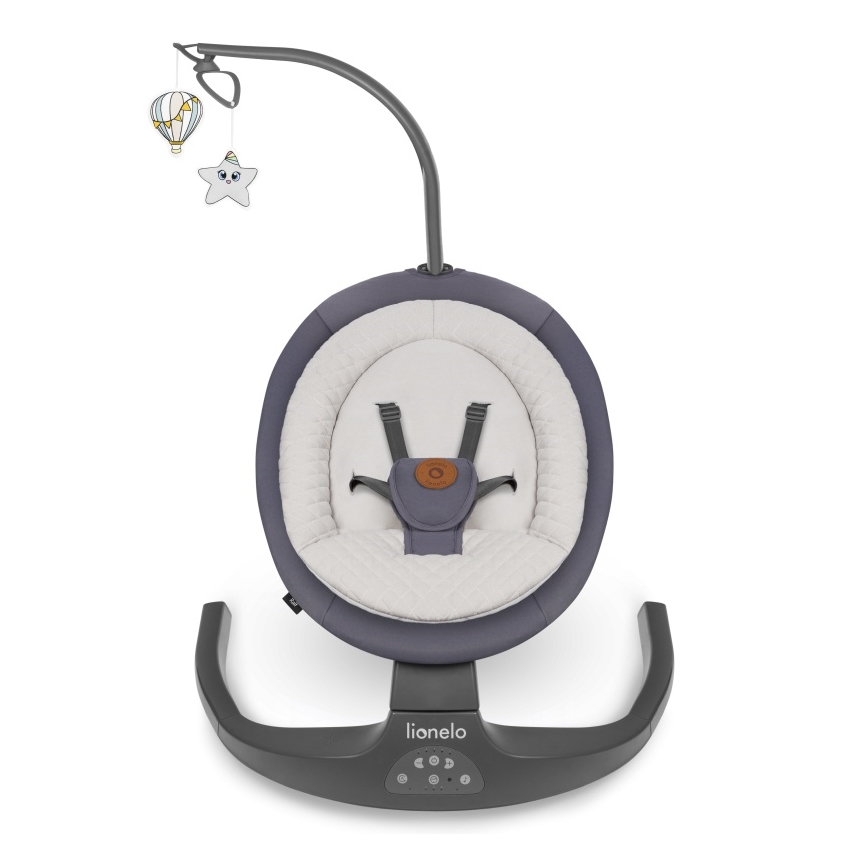 Lionelo - Бебешка люлка с мелодия RALF 4xAA графитено сиво + дистанционно управление
