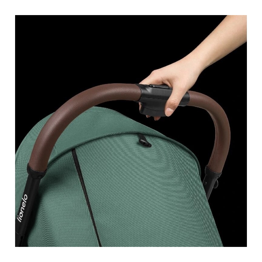 Lionelo - Бебешка количка INGRID зелена/черна