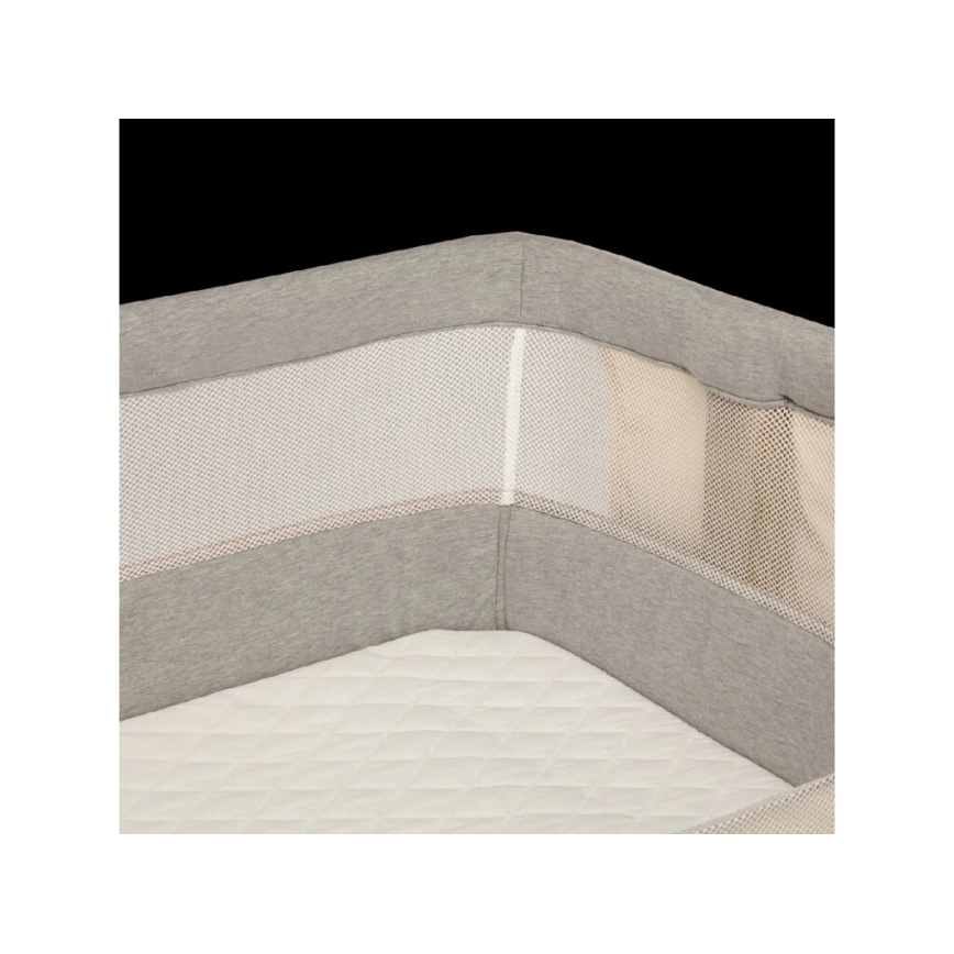 Lionelo - Бебешка кошара 3в1 LEONIE сив/черен