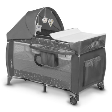 Lionelo - Бебешка кошара за пътуване SVEN PLUS, сива