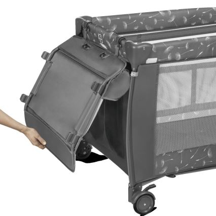 Lionelo - Бебешка кошара за пътуване SVEN PLUS, сива