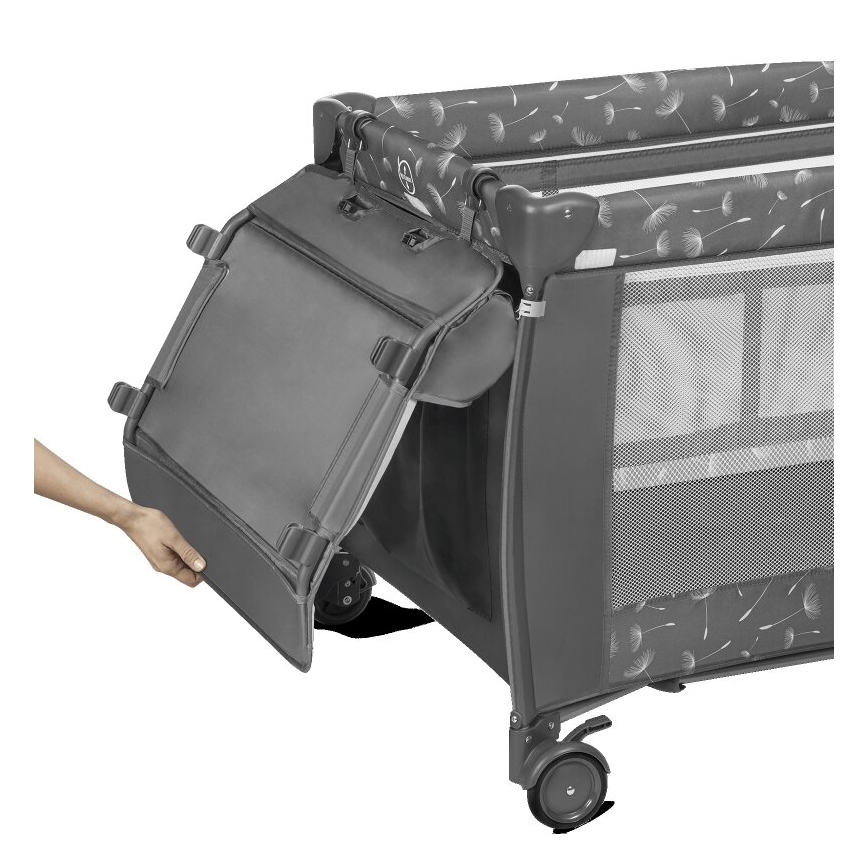 Lionelo - Бебешка кошара за пътуване SVEN PLUS, сива