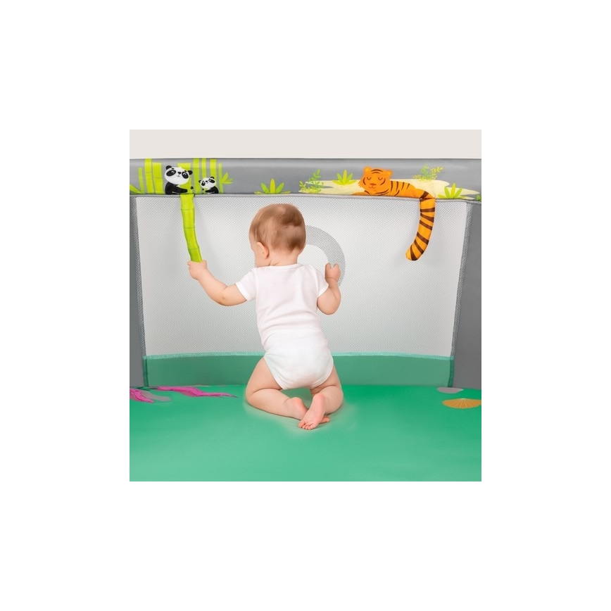Lionelo - бебешки манеж MILLE PLUS сиво-зелен