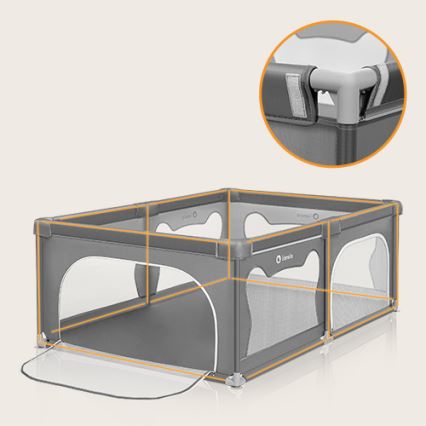 Lionelo - Бебешки манеж WILLOW сив