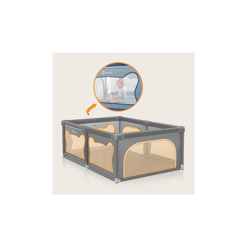 Lionelo - Бебешки манеж WILLOW сив