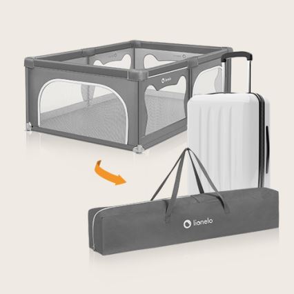 Lionelo - Бебешки манеж WILLOW сив