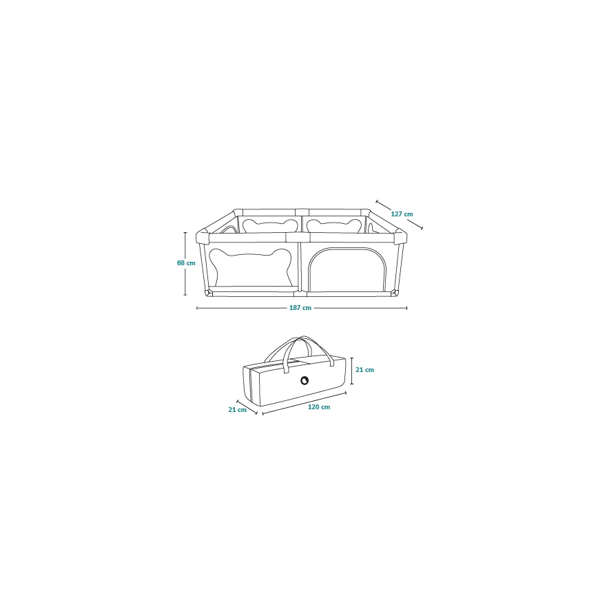 Lionelo - Бебешки манеж WILLOW сив