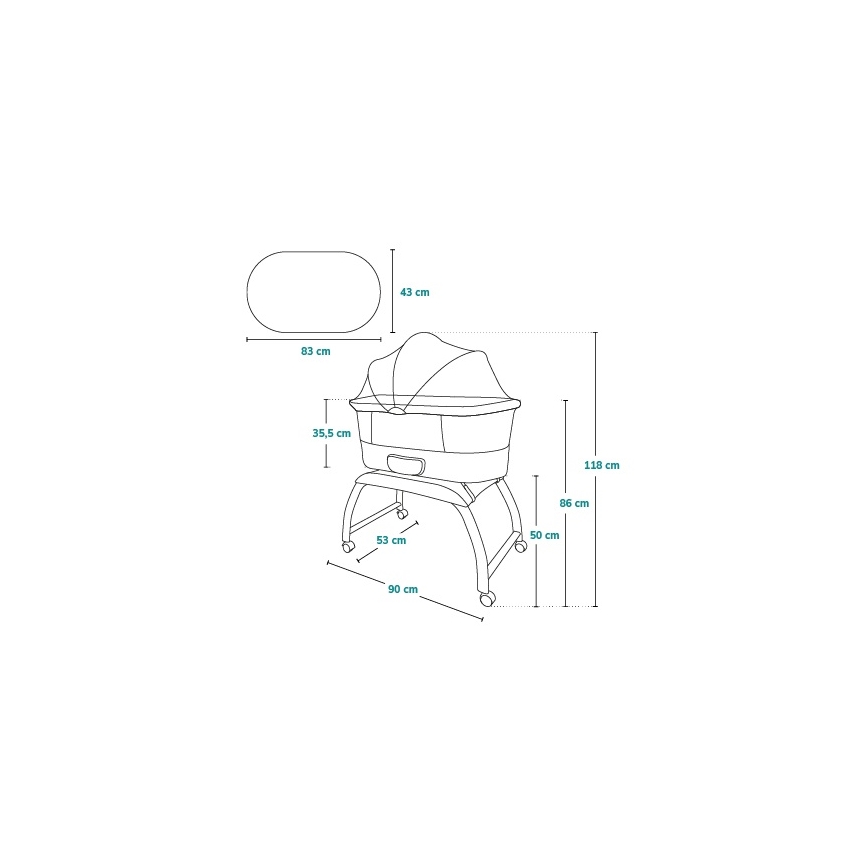 Lionelo - Бебешко легло с вградена везна CORAL White